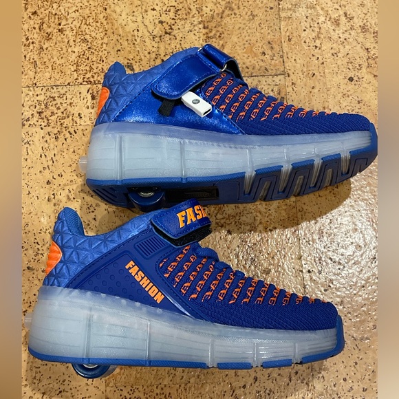 SDSPEED 7 Colors LED Kids Roller Skate Shoes with Single Wheel Shoes SZ 34/ 2,5 - Picture 12 of 16